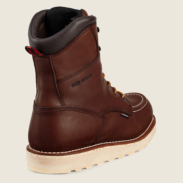 Red Wing Iş Botu Erkek - Traction Tred - 8-Inch Waterproof Soft Toe - Bordo - 38QJOXVWT